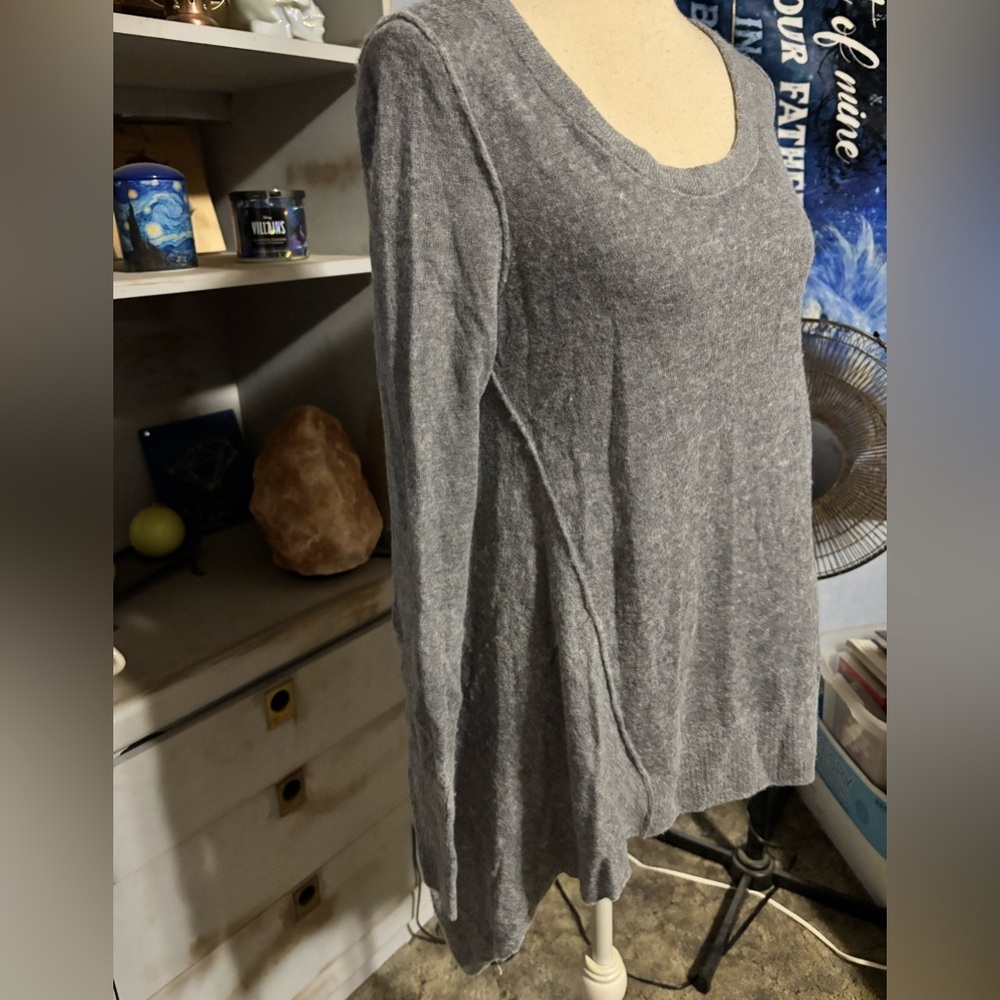 Club Monaco Charcoal Asymmetrical Hem Tunic medium #wool #business casual - Picture 3 of 10